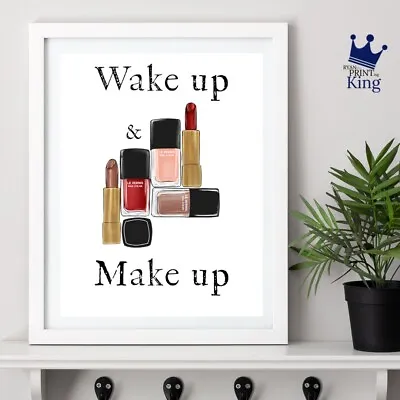 Beauty Vintage Wake Up And Make Up Fashion Wall Decor Print Poster A4 Girl • £5.49