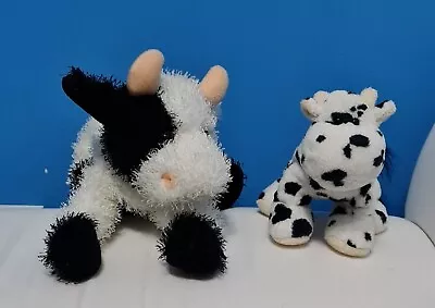 2x Fresian Cows Soft Toy Beanies ~ Rainbow Designs & Tesco Plush ~ Black & White • £6.99