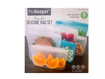 ProKeeper Reusable Silicone Bag Set 6 Pc One Bag Thousands Of Uses Leak Proof • $15