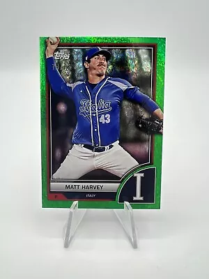 2023 Topps World Baseball Classic WBC Matt Harvey Green Sparkle /75 Italy • $2.99