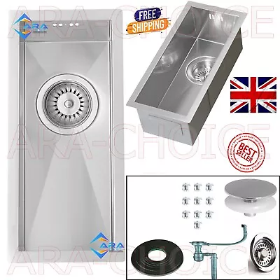 320*190mm Small Stainless Steel 0.5 Half Bowl Inset/Undermount Kitchen Sink New. • £84.99