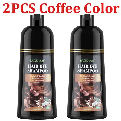 500ml Permanent Hair Colour Dye Shampoo Natural Plants Essence Instant Coloring • £19.95