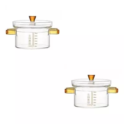 1/2/3 Handmade Glass Soup Porridge Pot With Lid For Kitchen Egg Cooking • $36.85