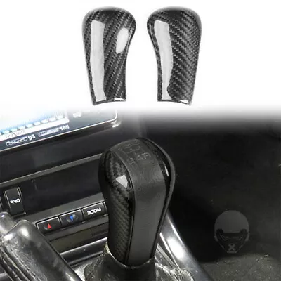 Carbon Fiber 2Pcs Inner Gear Shift Knob Covers For Nissan GTR R32 R33 R34 Black • $66.43