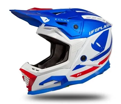 UFO 2024 Echus Motocross MX Helmet Red White Blue Gloss - All Adult Sizes • $252.58