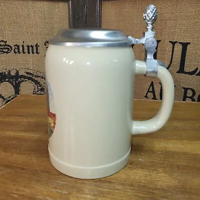 Ceramic Beer Stein Pewter Lid • $30