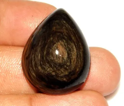 44.ct Natural Rainbow Obsidian Eye Pear Cabochon Jewelry Making Gemstone At=17 • $11.42