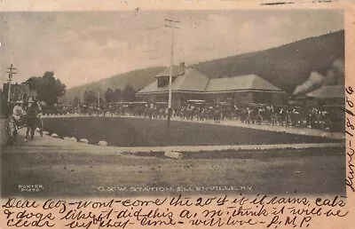 O & W Railroad Depot Station Ellenville New York NY Albertype Co. 1906 Postcard • $17.95