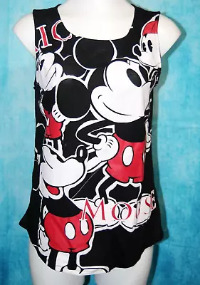 Disney Mickey Mouse Face Tank Top Graphic Print Sleeveless Black Size L(11-13) • $6.50