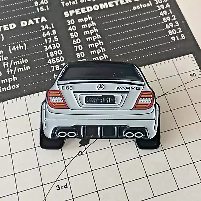 Petrolhead Pins Mercedes-Benz W204 C 63 AMG Enamel Pin - Iridium Silver (gray) • $15