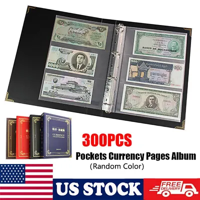 50 Pages Pockets Currency Page Money Banknote Album Book Binder Loose Leaf US • $26.99