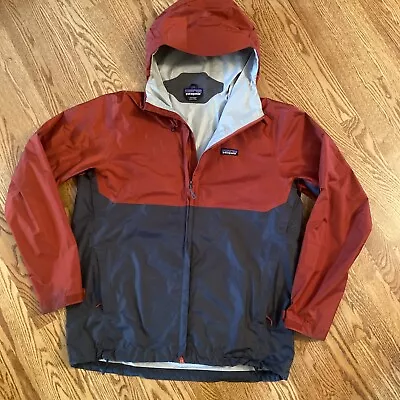 PATAGONIA Men's Large Torrentshell Jacket Raincoat Gray Red/Orange • $52