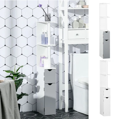 $45.99 • Buy Bathroom Storage Cabinet Slim Freestanding Linen Tower Cabinet W/ Shelf