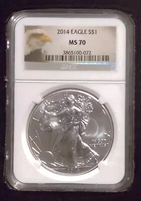 2014 American Silver Eagle | NGC MS70  |.999 Silver $1 | Eagle NGC Label • $43