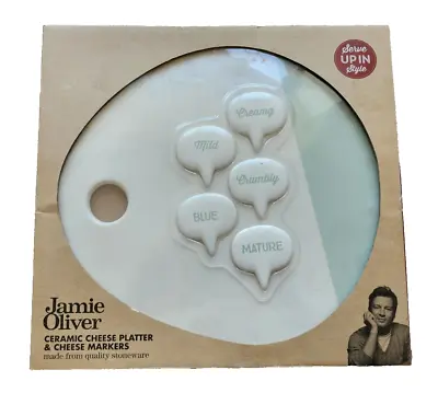 Jamie Oliver Ceramic Cheeseboard And 5 Cheese Markers • £34.99