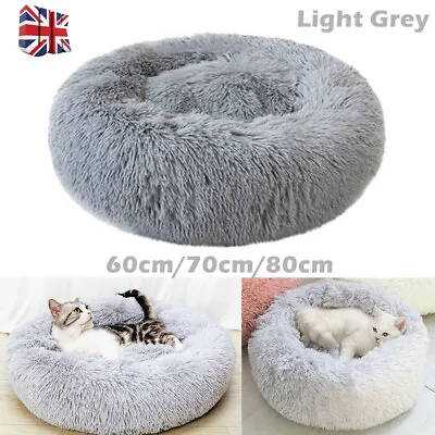 £16.99 • Buy Pet Dog Cat Calming Beds Comfy Shag Warm Fluffy Bed Nest M L XL Fur Donut Pad UK