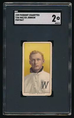 1909-11 T206 Walter Johnson Portrait Washington Piedmont Series 150 SGC 2 GOOD • $2999.99