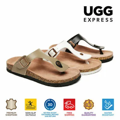 $50 • Buy 【EXTRA20%OFF】UGG Sandals Women Men Genuine Leather Suede Upper Beach Slides Beck