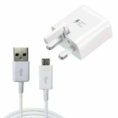 Samsung Genuine Fast Charger Plug And 1.5m Micro Usb Data Cable S6 S7 Edge • £5.99