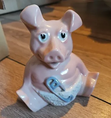 Vintage Wade Natwest Baby Pig Woody Piggy Bank Money Box With Stopper 5  Tall • £8.50