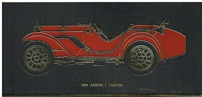 AUSTIN SEVEN 7 ULSTER (RED) UNIPART BLACK PLASTIC WALL PLAQUE 289 X 137mm *NOS* • £24.99