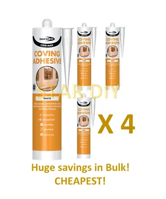 4x Cove-mate Coving And Decorating Adhesive Gap-filling Quick Grab Skirting  • £14.99