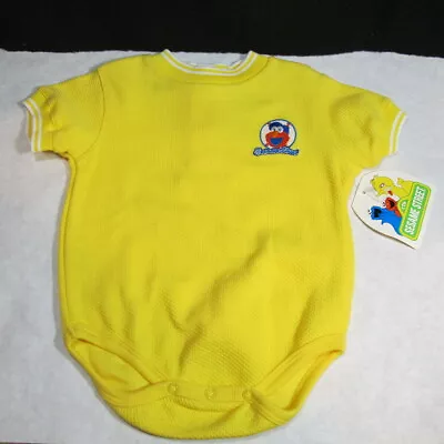 Vintage Sesame Street Elmo Infant One-Piece 12m Yellow NEW OLD STOCK With TAGS • $24.95