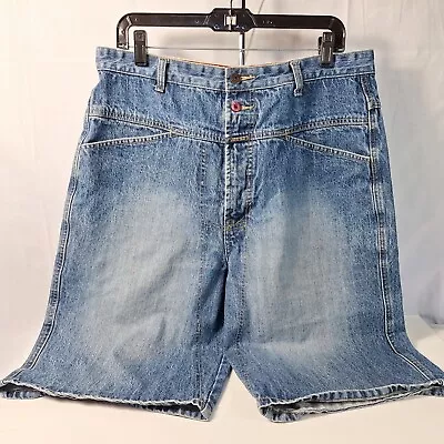 Marithe Francois Girbaud  Vintage  Jean Shorts Mens Sz 34 Medium Blue Baggy Y2K • $39.99