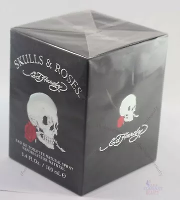 Ed Hardy Skulls & Roses By Christian Audigier For Men 3.4oz EDT Spray New In Box • $37.10