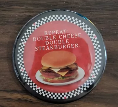 Steak N Shake Employee Pin Repeat. Double Cheese Double Steakburger. • $5