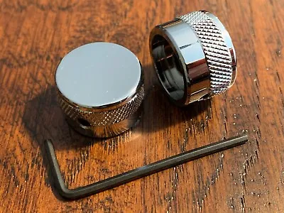 (2) GRETSCH Style / CHROME Guitar Knobs / NO Logo / SOLD AS IS / NEW • $16.95