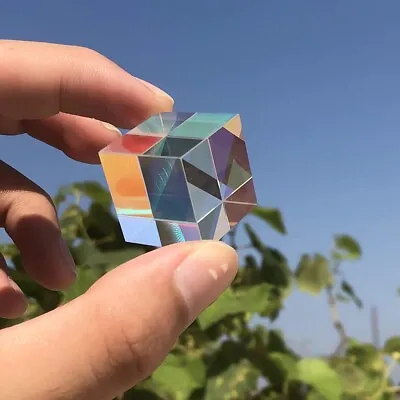 Optical Glass Rainbow Color Prism Cubes Magic Prism Cube X-cube Dichroic Cube • $10.16