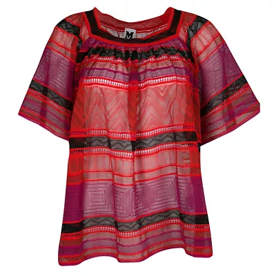 M Missoni Multicolor Striped Perforated Textured Knit Top M • $143.85