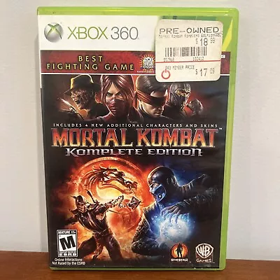 Mortal Kombat (Microsoft Xbox 360 2011) Video Game CIB Complete In Box Tested • $18