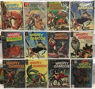 Gold Key Comics Mighty Samson Comic Book Lot Of 12 Issues Low Grade • £59.36