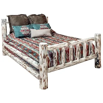  QUEEN Log Bed Amish Made Rustic Beds Montana Lodge Cabin Furniture • $1115.07