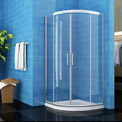 Offset Quadrant Shower Enclosure And Tray 6mm NANO Glass Door Wet Room Screen • £158.99