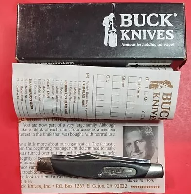 Old VINTAGE BUCK USA 309 Knife W/Box Circa 1993 LQQK !! • $4.25