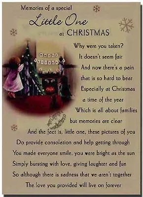 Grave Card / Little One At Xmas - FREE Holder-C5281 - Memorial Funeral Memoriam • £1.85