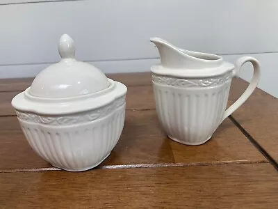 Mikasa Italian Countryside Dd900 Creamer & Sugar Bowl Hostess Set W/ Lid Cream  • $22