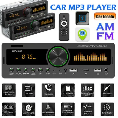 Single DIN Car Stereo Radio Bluetooth MP3 Player Touch Screen AM/FM/USB/AUX-IN • $24.69