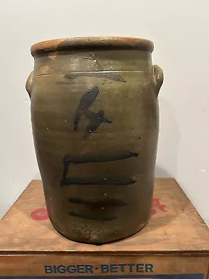 Antique Stoneware West Virginia W.VA Stone Jar Crock  Jane Lew Pottery • $400