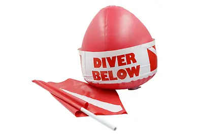 Inflatable Surface Marker Swimming Diver Down Safe Diving Buoy W/ Diver Flag- RE • $22.99