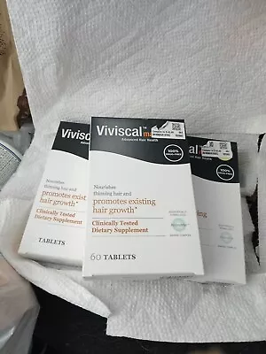 Lot 3 Viviscal Man Advanced Hair Health 60 Tablets  SEALED NEW • $50