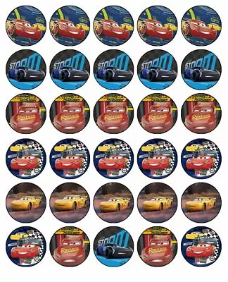 £7.54 • Buy Lightning McQueen Cupcake Toppers Edible Wafer Paper Cake Decorations 30 #02