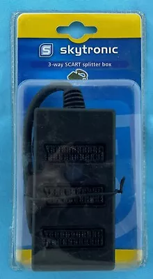 £5.99 • Buy 3 Way Scart Lead Cable Wire Splitter Switch Box Adapter Extension Tv Dvd Video
