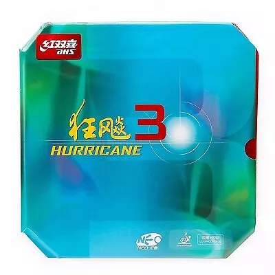 Original DHS Hurricane 3-Neo Red Table Tennis Rubber Sponge 39°/2.2mm AU Sell • $29.75