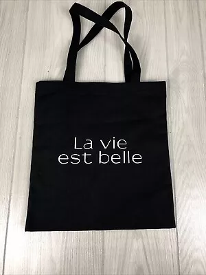 Lancôme Paris La Vie Est Belle Black Canvas Rose Logo Tote Bag • $9.99