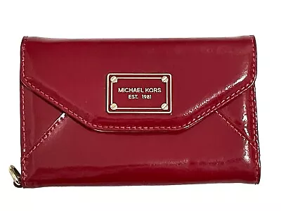 Michael Kors L3642 Women's Wallet Case Red Patent Leather Wristlet IPhone 4 • £27.01