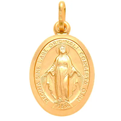 9ct Gold Miraculous Mary Madonna Medal Pendant In Jewellery Presentation Box • £129.99